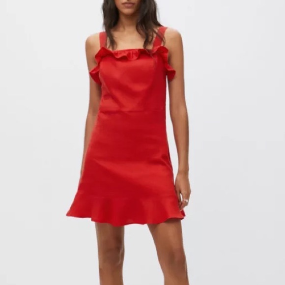 Mango red linen mini dress - Picture 1 of 5
